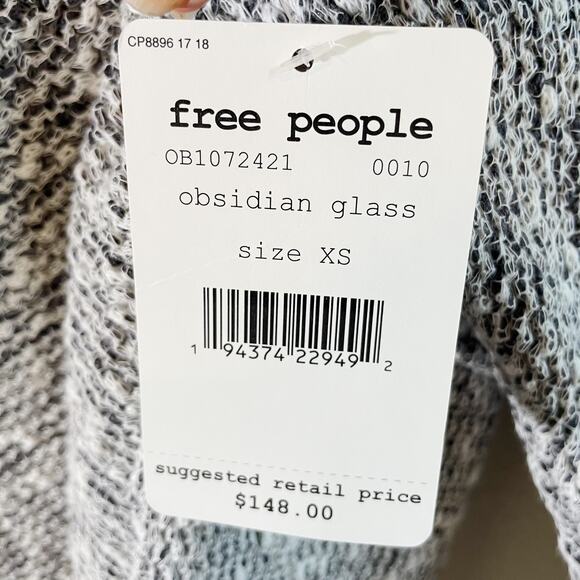 NWT Free People Women's Bright Lights Oversize Sweater Obsidian Glass Size XS - Picture 8 of 10